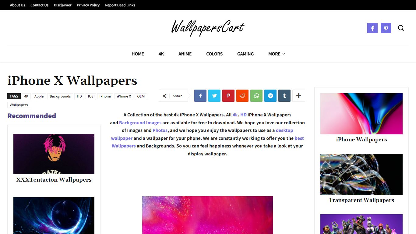 iPhone X Wallpapers - WallpapersCart